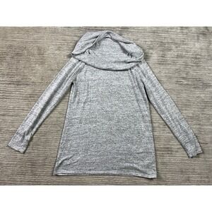 A.N.A. A New Approach Sweater Women Small Gray Long Sleeve Cowl Neck Rayon Blend